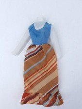 Barbie Maxi Abito Migliore #9622 Blu e Marrone Righe 1977 Uscita Vintage