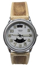 Orologio Yema moon phases swiss made vintage watch ultra rare fasi lunari montre