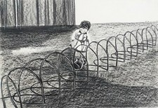 Gino (Luigi)Balzola ( Torino 1927 - 1983).Giochi di bimbi. Dipinto tecnica mista