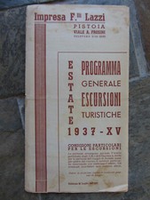 ESTATE 1937 PROGRAMMA ORARIO AUTOSERVIZI GRAN TURISMO LAZZI CON PREZZI AUTOLINEE