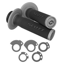 MANOPOLE MOTO SCOTT CROSS ENDURO NERO GRIGIO SX II LOCK ON CON CAM ACCELERATORE