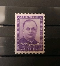 Marca da bollo 2 Lire erinnofilo Pro Vittime Politiche Padre Pappagallo usata 