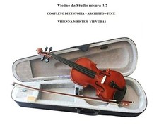 VIOLINO DA STUDIO MISURA 1/2 (2/4) KIT CON CUSTODIA + ARCHETTO e PECE