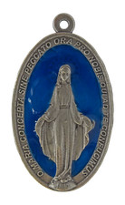 Medaglietta Madonna Miracolosa mm.25x43 Metallo Argentato Medaglia Originale  