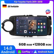 Per Toyota Yaris 2011-2018 Carplay Android 14 autoradio GPS NAVI BT DAB+ 6+128GB