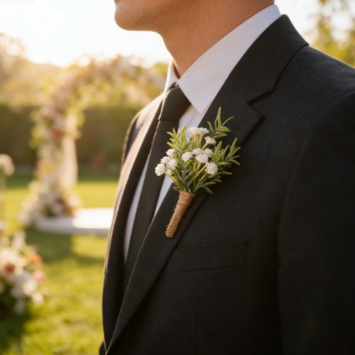 Spilla seta boutonniere - in,