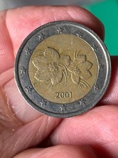 Moneta da 2 euro -FINLANDIA - "Fiori Lampone" , emissione 2001 -Circolata-RARA