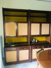 Soggiorno completo anni 50: Credenze con vano TV + Tavolo e 6 sedie imbottite