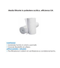 G4 Filtro dell'aria media 210 grammi al mq  - spessore 20 mm - prezzi a mq