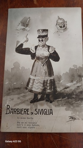 Cartolina barbiere siviglia - barbiere, di