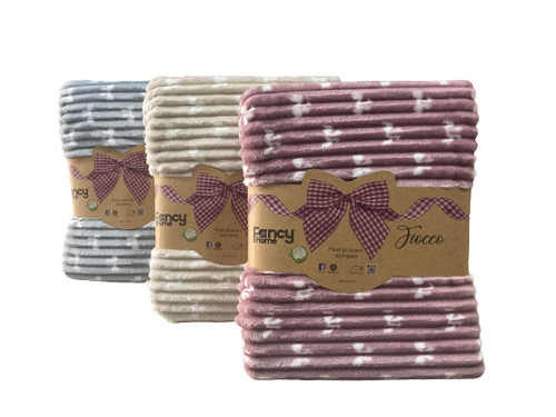 Coperta plaid pile coral - in,