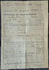 VER) WW1 DISTRETTO MILITARE RAVENNA COPIA FOGLIO MATRICOLARE 6 COMPAGNIA SANITA'