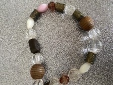 ? COLLANA COLLIER GIROCOLLO VINTAGE FINTE PIETRE RESINA