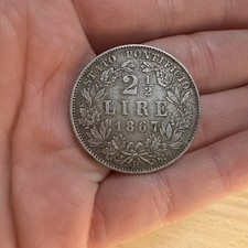 2 Lire 1/2 1867 Stato Pontificio PIVS IC PON MAX AN XXI 