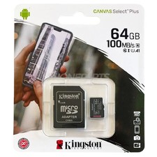 Kingston Canvas 64 GB Select Plus SDCS2/64GB Scheda Microsd Classe 10 Adattatore