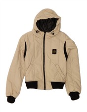 REFRIGIWEAR Giacca donna Cruz imbottita con cappuccio UK 10 Small beige colorblock DJ64