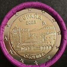 2 EURO SPAGNA 2023- COMMEMORATIVO CACERES      -FDC BU UNC FROM ROLLS