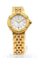 LADIES MAURICE LACROIX DATE QUARTZ WRISTWATCH GOLD PLATED STAINLESS STEEL 