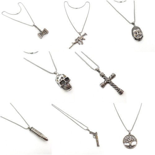 Collana croce teschio uomo - collana,