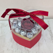 Scatola Plexiglass Cuore Baci Perugina ROSA Velluto Rose Fidanzamento Regalo