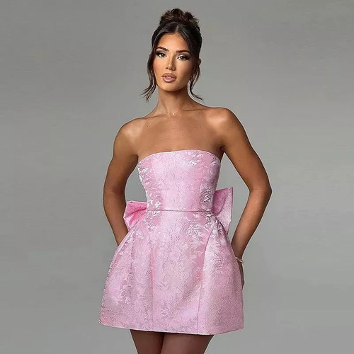 Abito corto rosa - abito, a