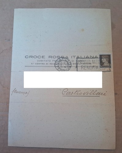 Documento croce rossa - rossa, italiana