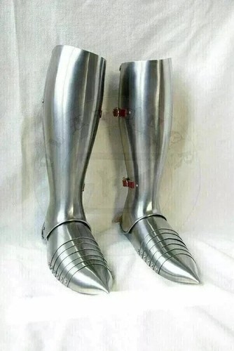Medieval leg armor steel - armor,