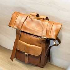 Zaino in Pelle Nera di Alta Qualità – Design Roll-Top Elegante e Resistente, Per