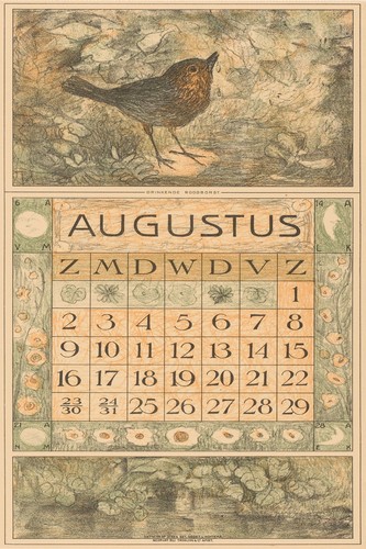 Poster uccellino calendario
