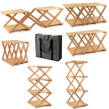 Scaffale da campeggio pieghevole in legno di faggio tavolo da campeggio tavolo pieghevole regolabile