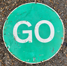 Vintage Metal STOP / GO Double