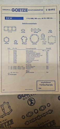 Kit guarnizioni motore dkw - kit,