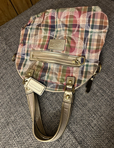 Borsa coach multicolore plaid - borsa,