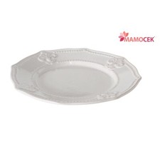 PIATTO Piattino ceramica bianco d.21 rotondo giglio vassoio pranzo cena