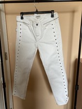 Zadig And Voltaire pantaloni donna Elios Spikes denim con punte taglia 26 