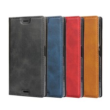 Custodia telefono magnetica compatta in pelle per Sony X portafoglio pieghevole