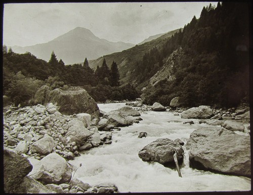 Glass magic lantern slide - glass,