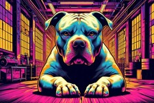 Targa in latta retrò PITBULL