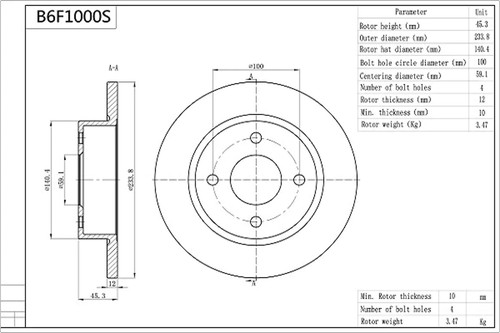 Disco freno aisin - freno,