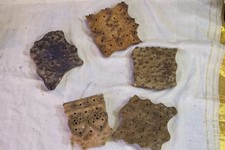 set di 5 ANTICHI TIMBRI STAMPO IN LEGNO  INTAGLIATO A MANO kkg180set1