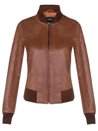Giacca bomber pelle marrone - giacca,
