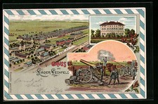 Litografia Lager-Lechfeld, Artiglieria di Fuoco, Veduta generale 