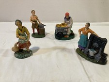 4Vecchie Statuine Presepe In terracotta,-Italia—Altezza11,5 cm