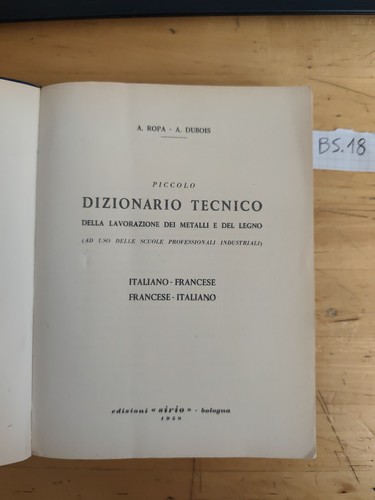 Piccolo dizionario tecnico