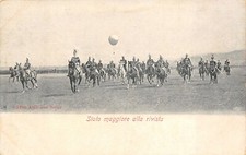 C7629) AVIAZIONE, STATO MAGGIORE ALLA RIVISTA E AEROSTATO IN VOLO.