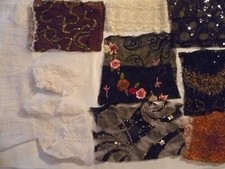 10 SCAMPOLI - TESSUTI RICAMATI CAMPIONARI , PIZZI SARTORIA LEGGI INFO VEDI FOTO