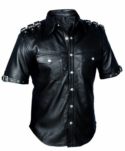 Camicia uomo pelle manica