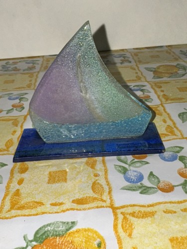 Scultura vetro barca vela - in,