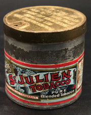 Old Odgen's St. Julien Round Tobacco Cigarettes Tin Naafi H.M. Forces Live