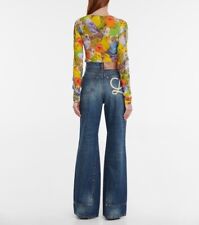 Jeans blu svasati a vita alta